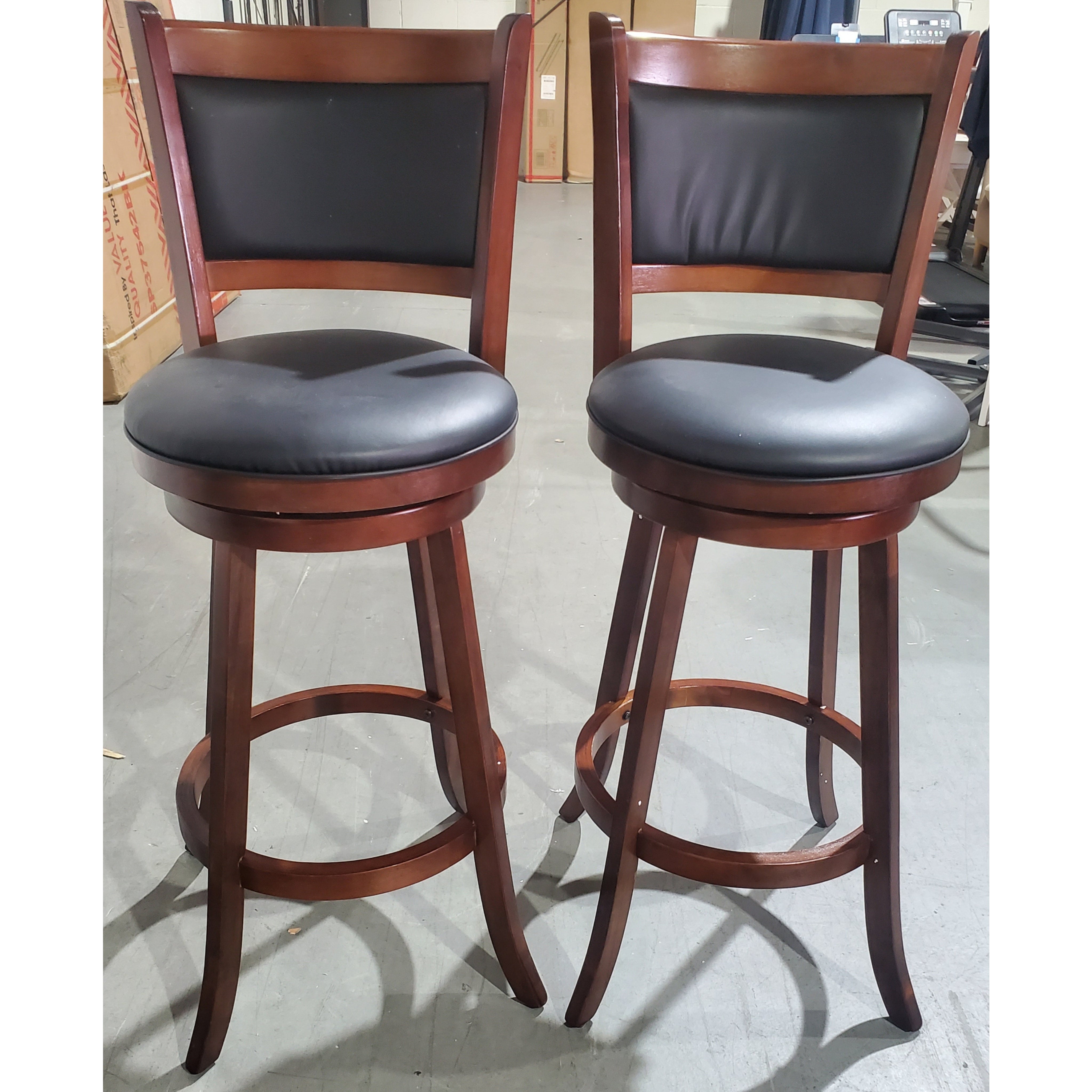 Costway Set Of 2 24'' Swivel Counter Stool Wooden Dining Chair ...