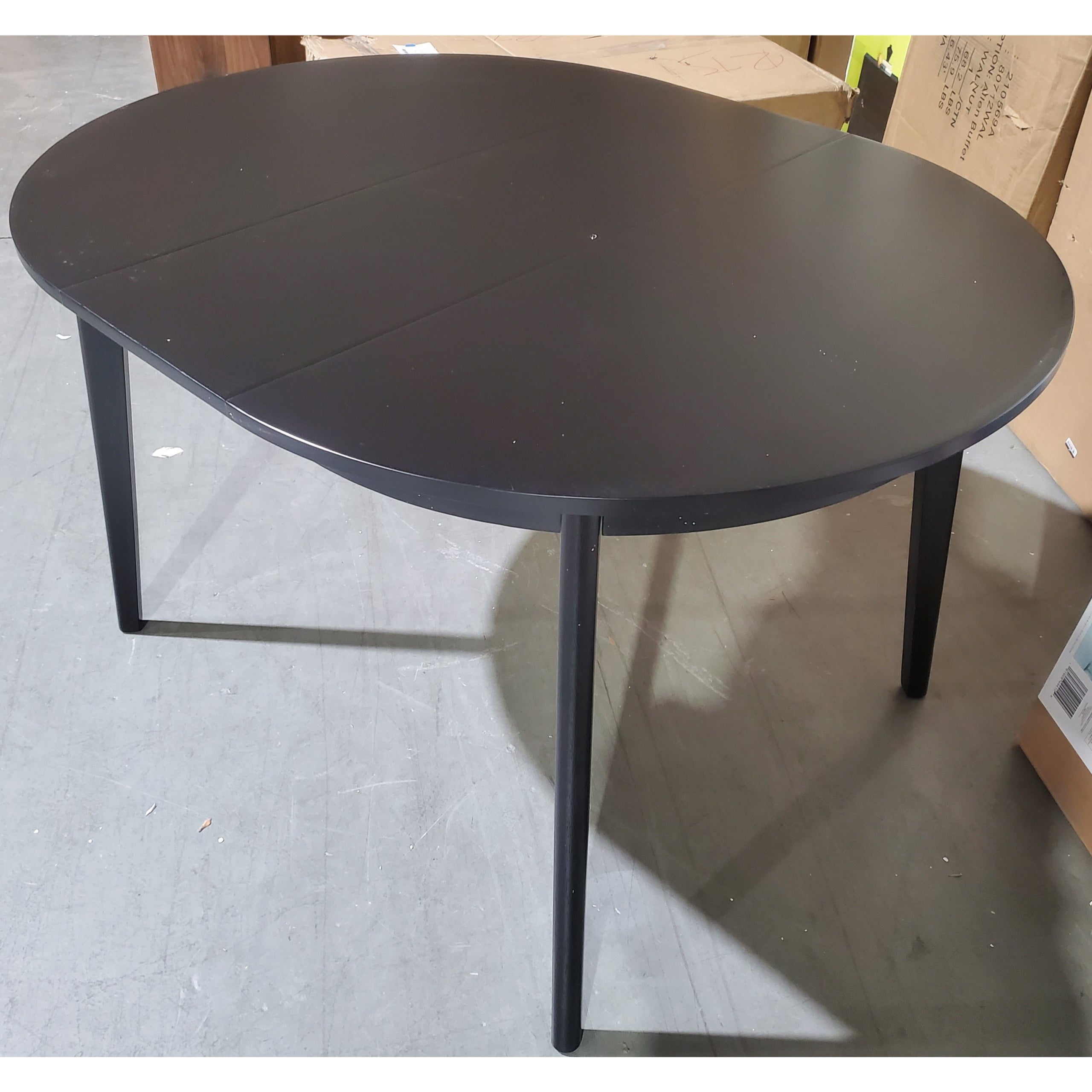 Astrid MidCentury Round Extendable Dining Table Black Threshold